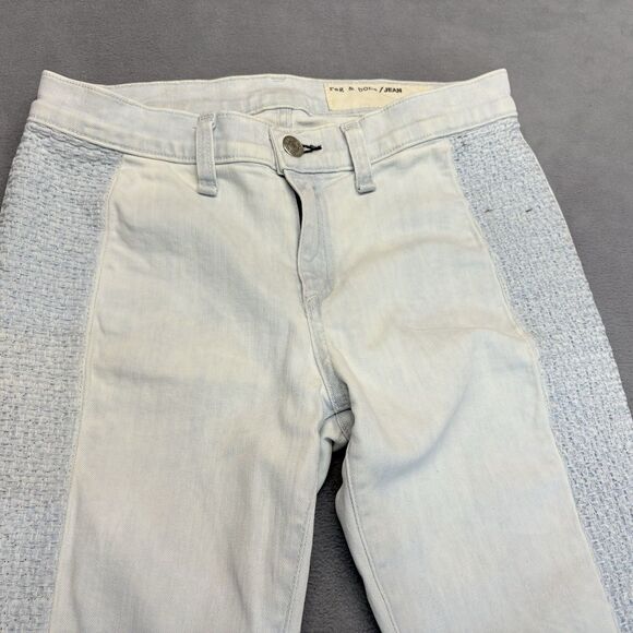 Rag & Bone Jeans Size 26 Sachiko Bleach Crochet Side Skinny Denim Light Wash - Picture 4 of 11